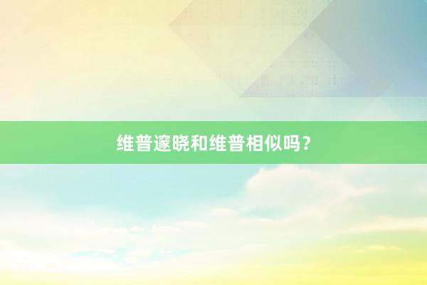维普邃晓和维普相似吗？
